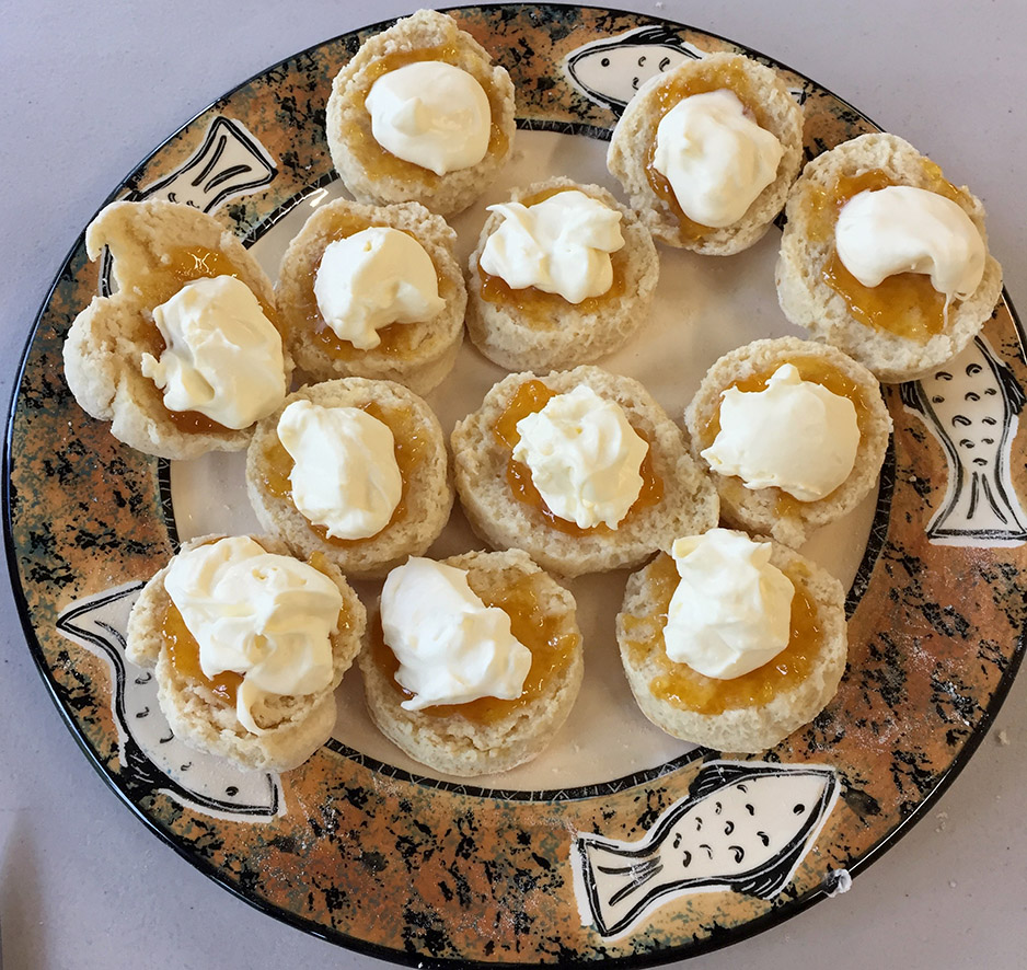 Scones with jam and cream